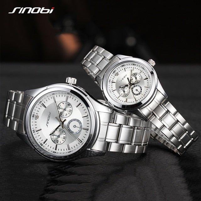 SINOBI Women Watch Elegant Brand Famous Luxury Silver Quartz Watches Ladies Steel Antique Geneva Wristwatches Relogio 2019 Gift