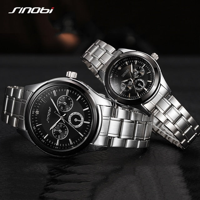SINOBI Women Watch Elegant Brand Famous Luxury Silver Quartz Watches Ladies Steel Antique Geneva Wristwatches Relogio 2019 Gift
