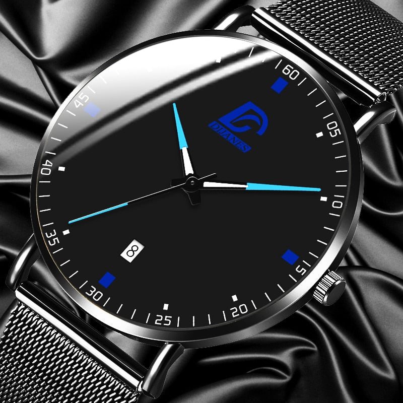 2020 Fashion Mens Business Minimalist Watches Luxury Ultra Thin Stainless Steel Mesh Belt Analog Quartz Watch relogio masculino
