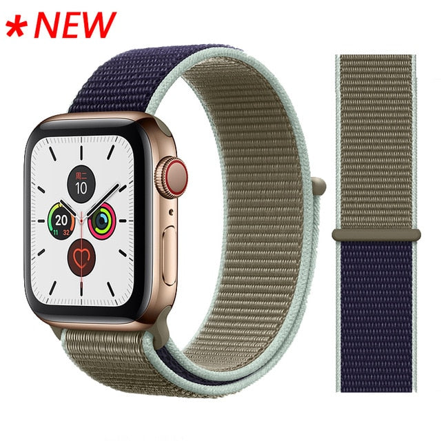 strap For Apple Watch Series 5 4 40mm 44mm Bracelet Nylon Wristband Sport Loop band iwatch series 3/2/1 38mm 42mm Accessories