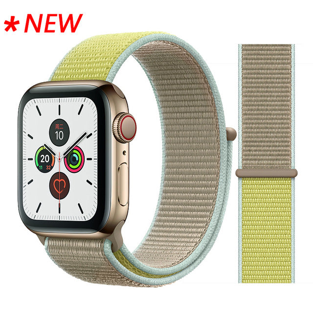 strap For Apple Watch Series 5 4 40mm 44mm Bracelet Nylon Wristband Sport Loop band iwatch series 3/2/1 38mm 42mm Accessories