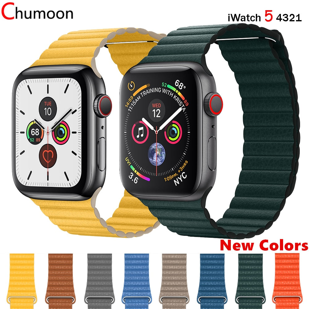 Leather loop strap for apple watch band 44 mm 40mm iwatch band 42mm 38mm Genuine Leathe watchband bracelet apple watch 5 4 3 2 1