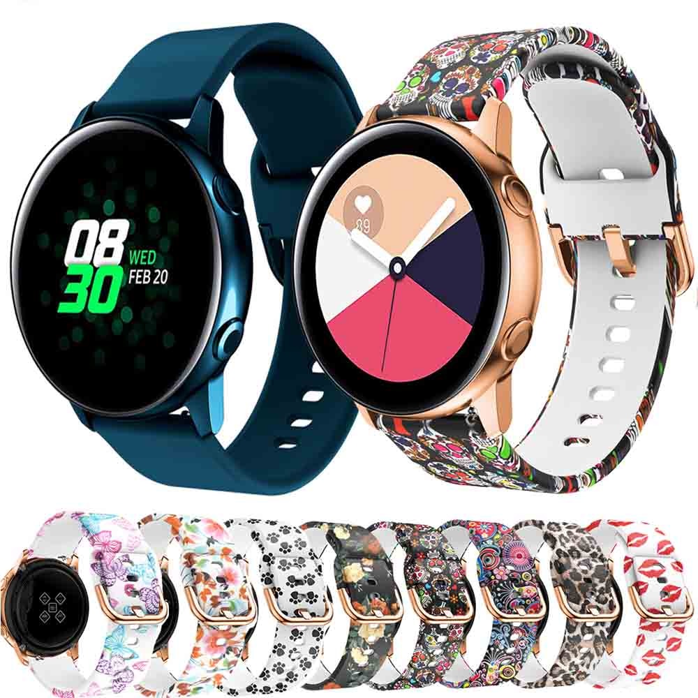 20mm Printing Silicone Watchband for Samsung Galaxy Watch Active/active2 40mm /Amazfit GTR 42mm/GTS Bracelet Band strap #