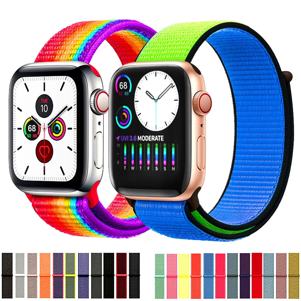 Sport Loop Strap For Apple Watch band 44 mm 40mm apple watch 4 5 3 2 iwatch band 42mm 38mm nylon correa bracelet Belt Watchband