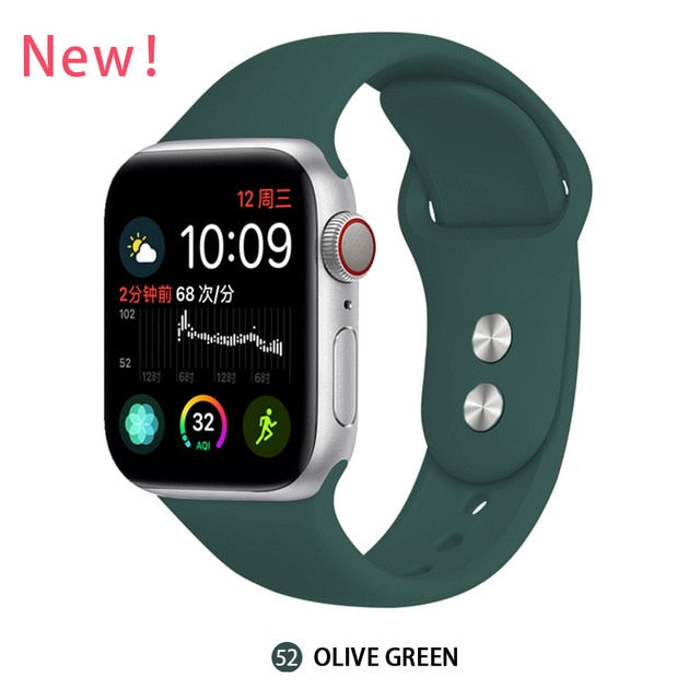 Silicone strap For Apple Watch band 38mm 42mm iwatch 5 Band 44mm 40mm Sport bracelet Rubber watchband for  iwatch 4 3 2 1