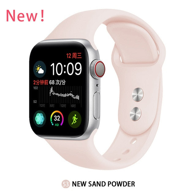 Silicone strap For Apple Watch band 38mm 42mm iwatch 5 Band 44mm 40mm Sport bracelet Rubber watchband for  iwatch 4 3 2 1