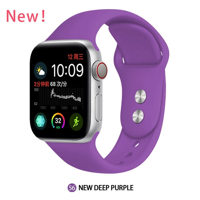 Silicone strap For Apple Watch band 38mm 42mm iwatch 5 Band 44mm 40mm Sport bracelet Rubber watchband for  iwatch 4 3 2 1