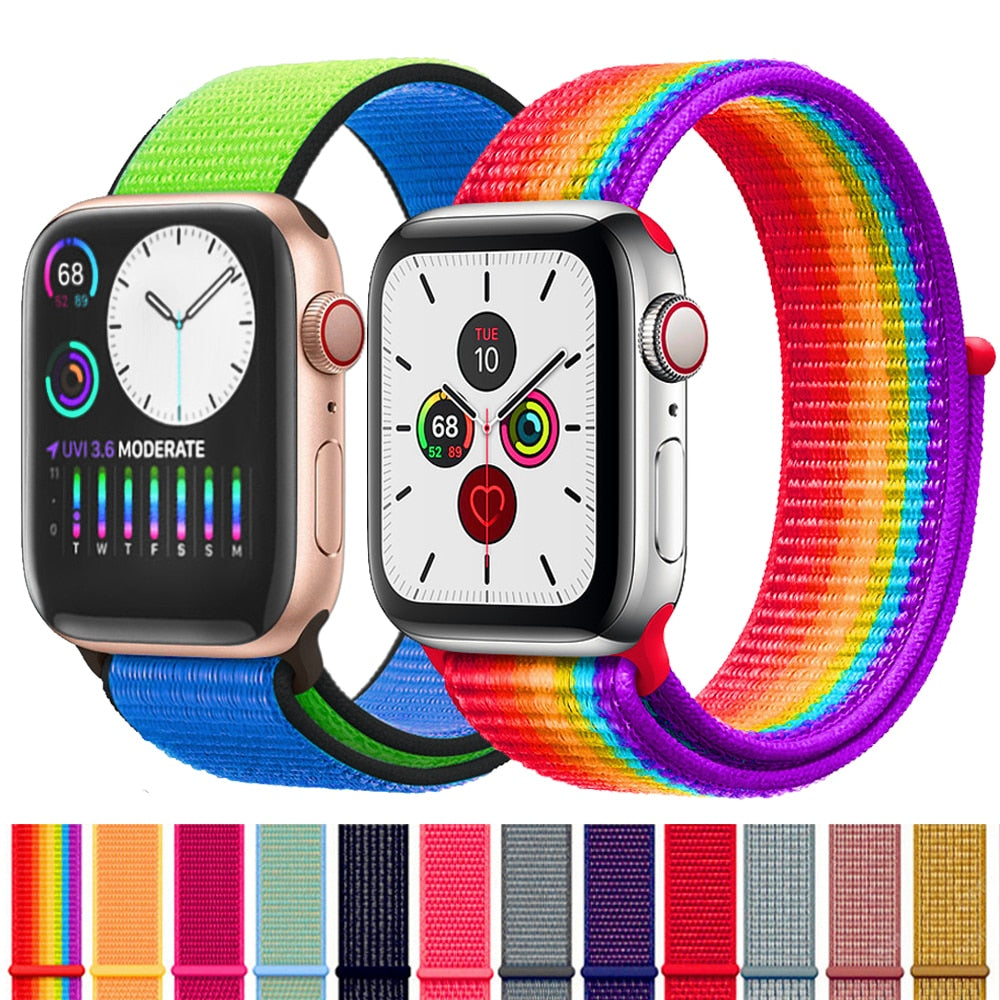 Strap For Apple Watch band 44 mm 40mm apple watch 5 4 iwatch band 5 4 42mm 38mm Sport Loop Nylon bracelet Watchband accessories