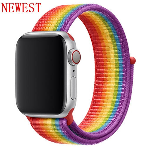 Nylon strap For Apple Watch band apple watch 5 4 3 2 44mm 40mm iWatch band 42mm 38mm correa Sport loop belt Bracelet Accessories