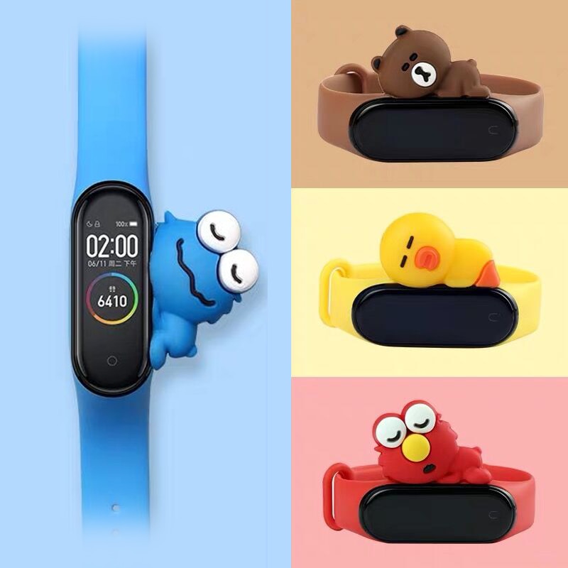Cute band for miband 4 strap replacement silicone mi 4 band straps toy my band 3 strap for xiaomi miband 3/4 band accessories