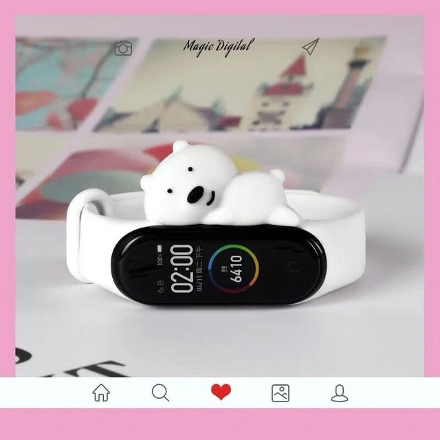 Cute band for miband 4 strap replacement silicone mi 4 band straps toy my band 3 strap for xiaomi miband 3/4 band accessories