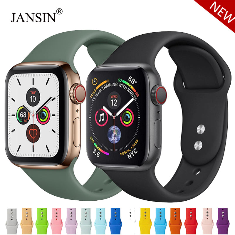 Silicone strap For Apple Watch band 44 mm/40mm iwatch Band 38mm 42mm Sport bracelet Rubber watchband for apple watch 5 4 3 2 1