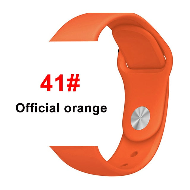 Silicone strap For Apple Watch band 44 mm/40mm iwatch Band 38mm 42mm Sport bracelet Rubber watchband for apple watch 5 4 3 2 1