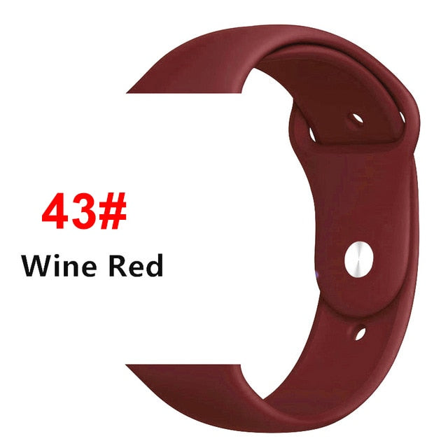 Silicone strap For Apple Watch band 44 mm/40mm iwatch Band 38mm 42mm Sport bracelet Rubber watchband for apple watch 5 4 3 2 1
