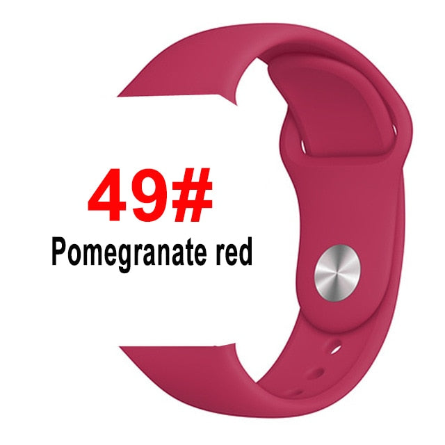 Silicone strap For Apple Watch band 44 mm/40mm iwatch Band 38mm 42mm Sport bracelet Rubber watchband for apple watch 5 4 3 2 1