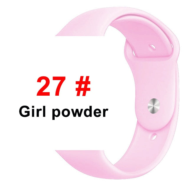 Silicone strap For Apple Watch band 44 mm/40mm iwatch Band 38mm 42mm Sport bracelet Rubber watchband for apple watch 5 4 3 2 1