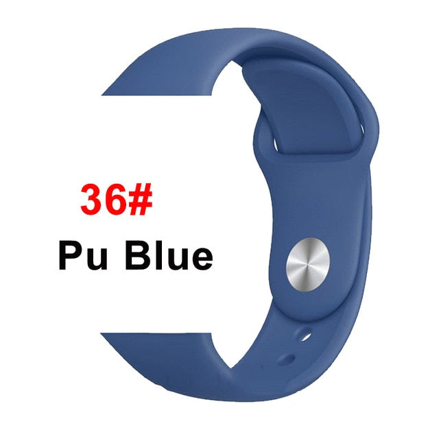 Silicone strap For Apple Watch band 44 mm/40mm iwatch Band 38mm 42mm Sport bracelet Rubber watchband for apple watch 5 4 3 2 1