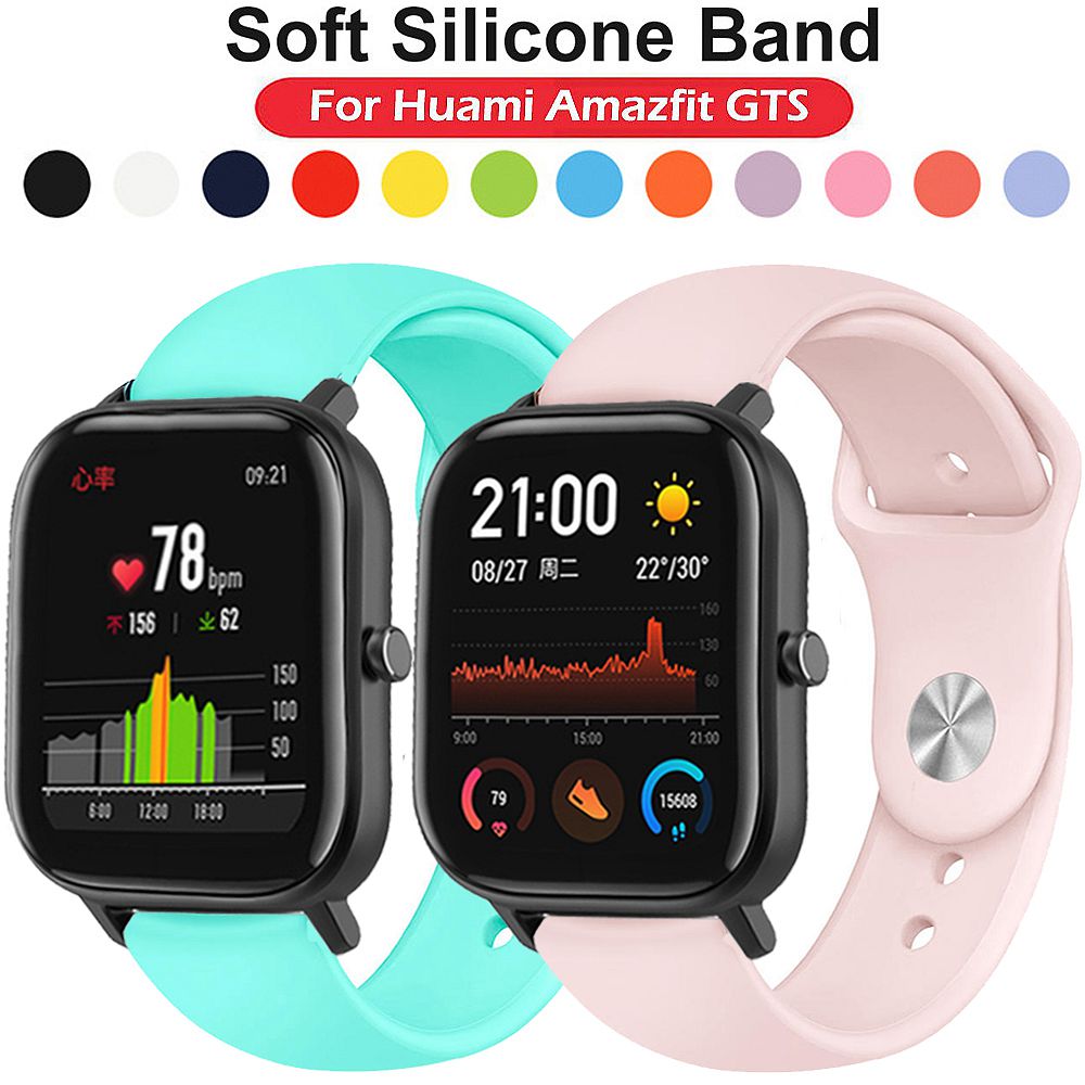 Silicone Sport Band Strap for  Amazfit GTS/GTR 42mm/Bip Lite Smart Watch Band Bracelet Sport Replacement Wristband  Galaxy Active Watch 42 Band Quick Release WatchBand 20mm
