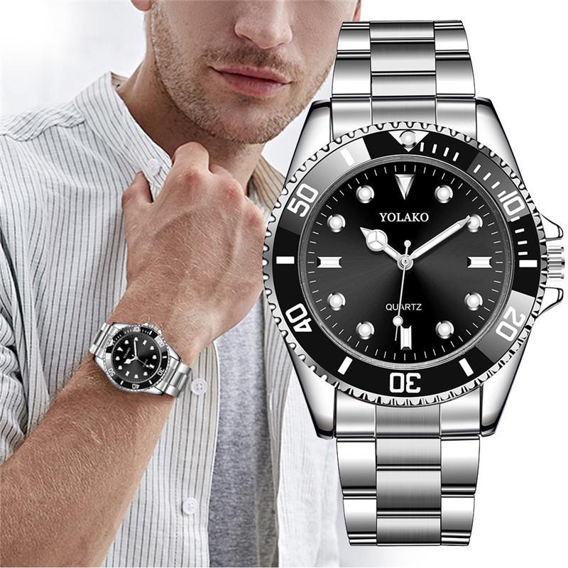 2019 Luxury Men Fashion Military Stainless Steel Sport Quartz Analog Wrist Watch Hot Sales Mens Watches Male masculine relogio