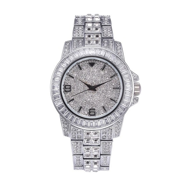 MISSFOX 2019 Men Watches Top Brand Luxury Rolexable Waterproof Watch Male Clock Xfcs Baguette Diamond Icd Elegant Quartz Watch