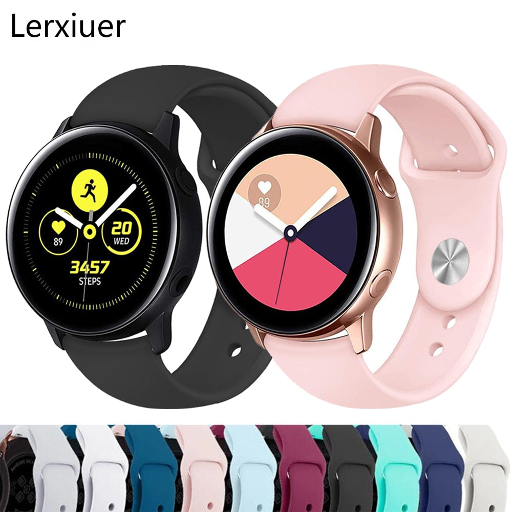 For Samsung Galaxy watch Active 2 strap 46mm 42 Gear S3 huawei watch 2 Soft Silicone bracelet 20mm 22mm strap Galaxy watch band