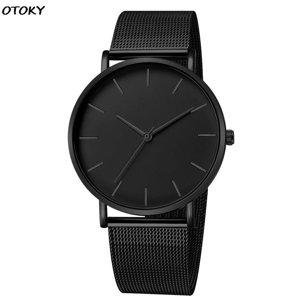 Men Simple Watches Quartz Wrist watch Man Sport Analog Wristwatch Stainless Steel Casual Bracele Watch Simple Top Brand Clock