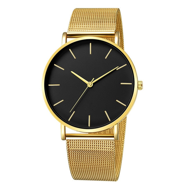 Men Simple Watches Quartz Wrist watch Man Sport Analog Wristwatch Stainless Steel Casual Bracele Watch Simple Top Brand Clock