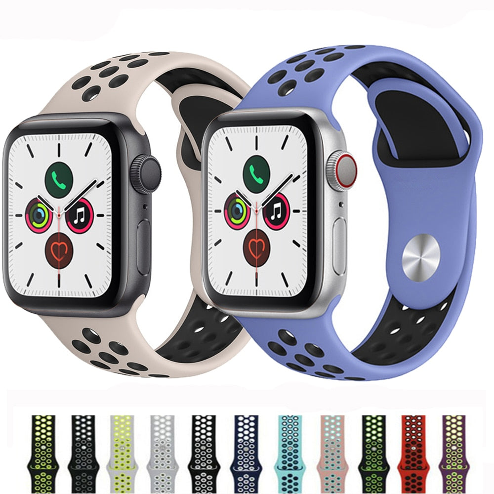 Strap For Apple Watch band 44mm 40mm correa apple watch 5 4 3 iwatch band 42mm 38mm Sport Silicone bracelet watchband accessorie