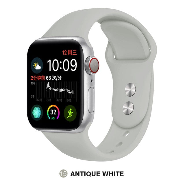 Silicone strap For Apple Watch band 38mm 42mm iwatch 5 Band 44mm 40mm Sport bracelet Rubber watchband for  iwatch 4 3 2 1