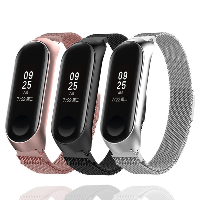 Wristband Metal Stainless Steel Strap For Mi Band 4 Xiaomi Mi Band 4 3 Wrist Watch Strap For Xiaomi Miband 3 4 Bracelet