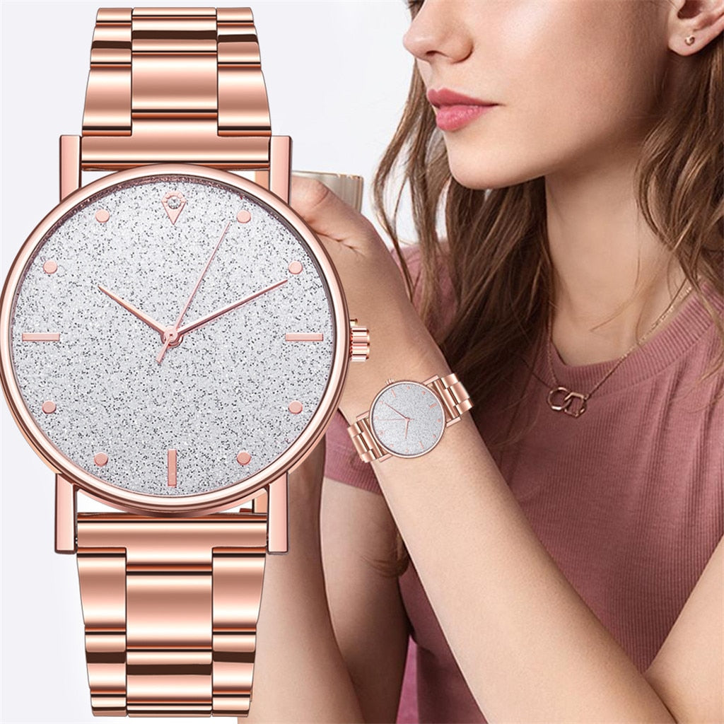 2019 Fashion Women's steel Bracelet Watches Luxury Diamond Star dial Ladies Dress Clocks Quartz Analog Montre femme Casual Watch