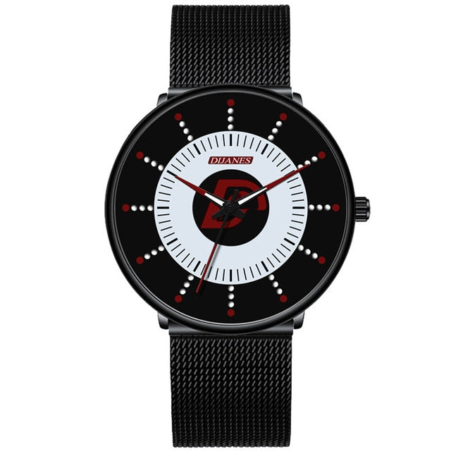 2020 Mens Fashion Black Classic Watches Luxury Men Business Casual Quartz Watch Mesh Belt Luminous Hands Clock relogio masculino