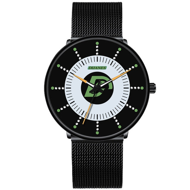 2020 Mens Fashion Black Classic Watches Luxury Men Business Casual Quartz Watch Mesh Belt Luminous Hands Clock relogio masculino