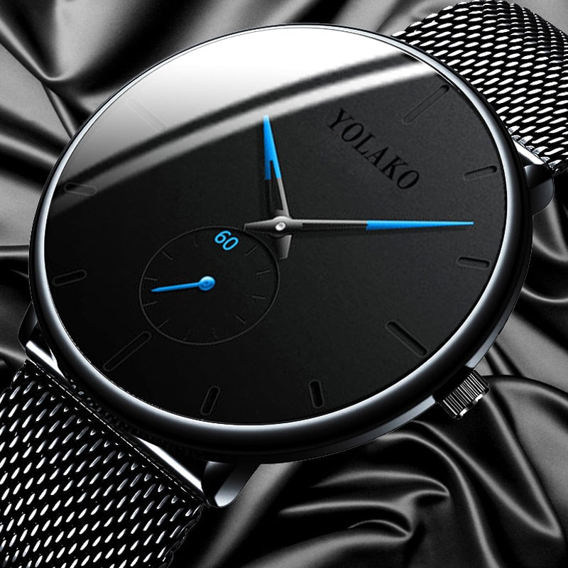 relogio masculino Men's Fashion Casual Watches Minimalist Men Business Clock Male Stainless Steel Mesh Belt Simple Quartz Watch