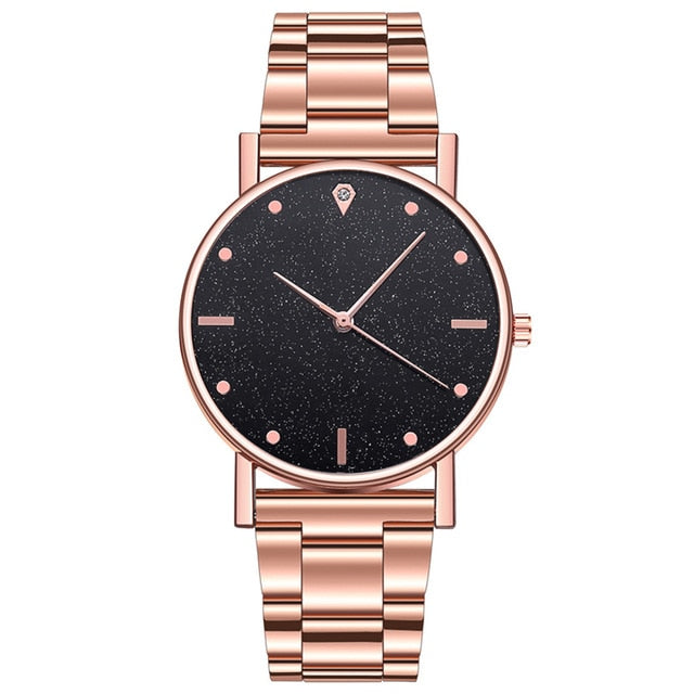 Montre Femme Watch Women Fashion Luxury Quartz Watch Stainless Steel Dial Casual Rose Gold Watch Ladies Clock Simple Dress Gift