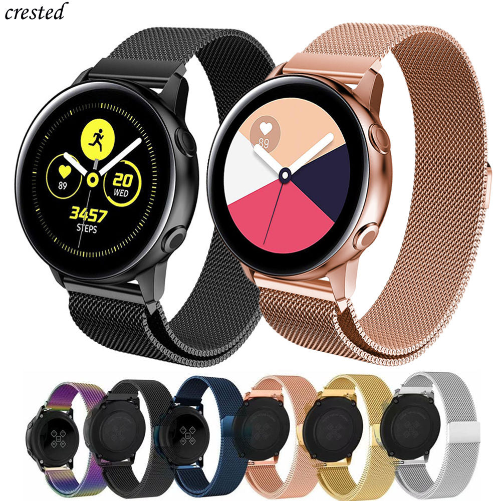 Milanese strap For Samsung Galaxy watch Active 2 46mm/42mm Gear S3 Frontier band 22mm stainless steel bracelet Active2 40mm 44mm
