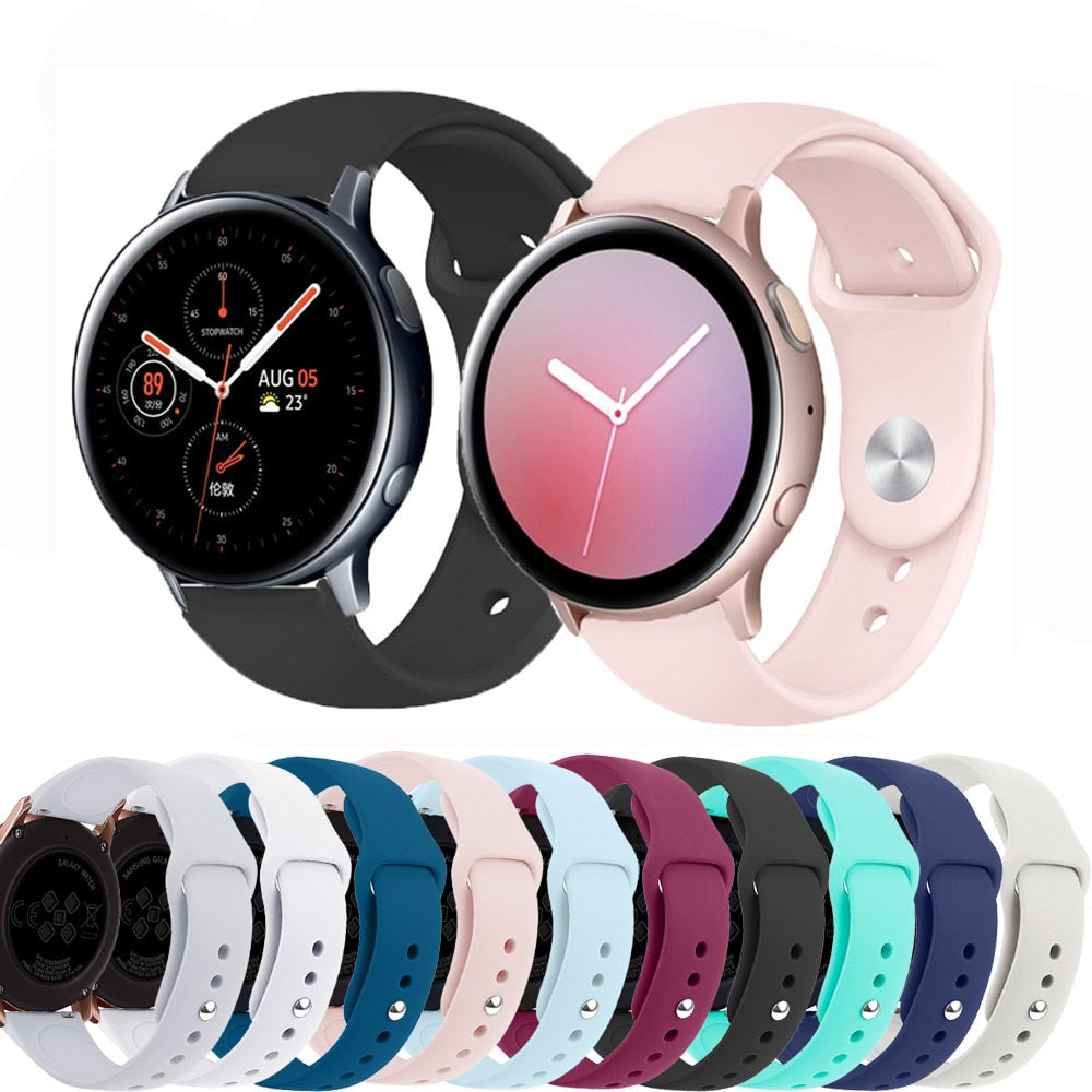 20mm watch strap For Samsung Galaxy watch Active/Active2 band Gear S2/Sport Soft Silicone bracelet Amazfit bip strap Accessories