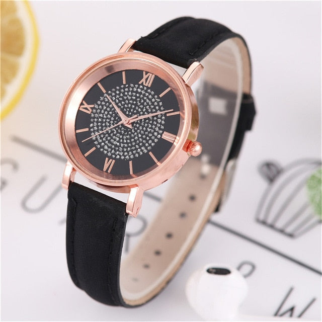 Montre Femme Watch Women Fashion Luxury Crystal Starry Sky Romantique Casual Quartz Watch Bracelet High-end Ladies Clock Simple