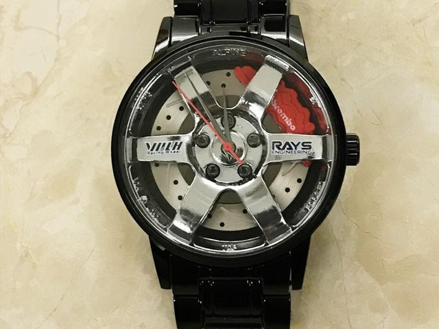 New TE37 SR Men Rim Hub Watch Metal Custom Design Car Wrist Watch Stainless Steel Custom not Printing Wheel Rim Hub Watch Men