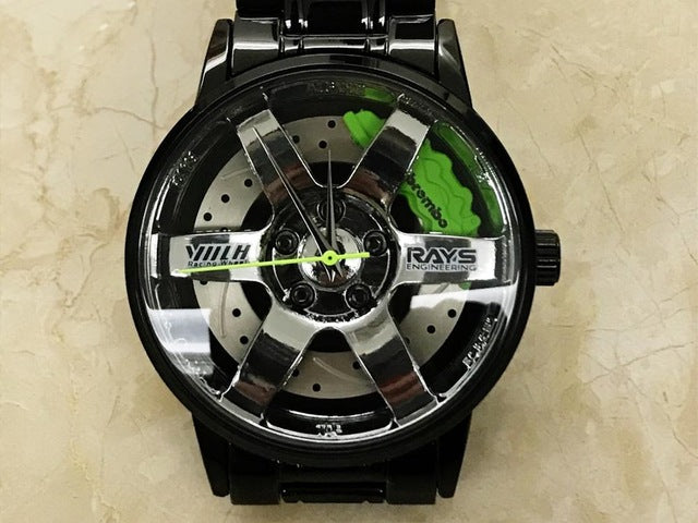 New TE37 SR Men Rim Hub Watch Metal Custom Design Car Wrist Watch Stainless Steel Custom not Printing Wheel Rim Hub Watch Men