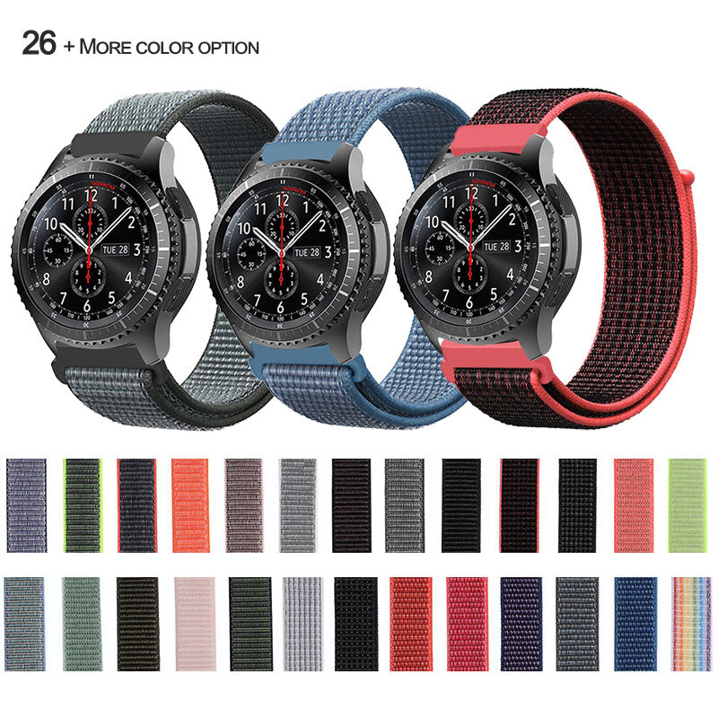 22mm 20mm HOOK LOOP Nylon Watch Strap Band For Amazfit Huawei Samsung Gear S3 Sport Replacement Watch Bands