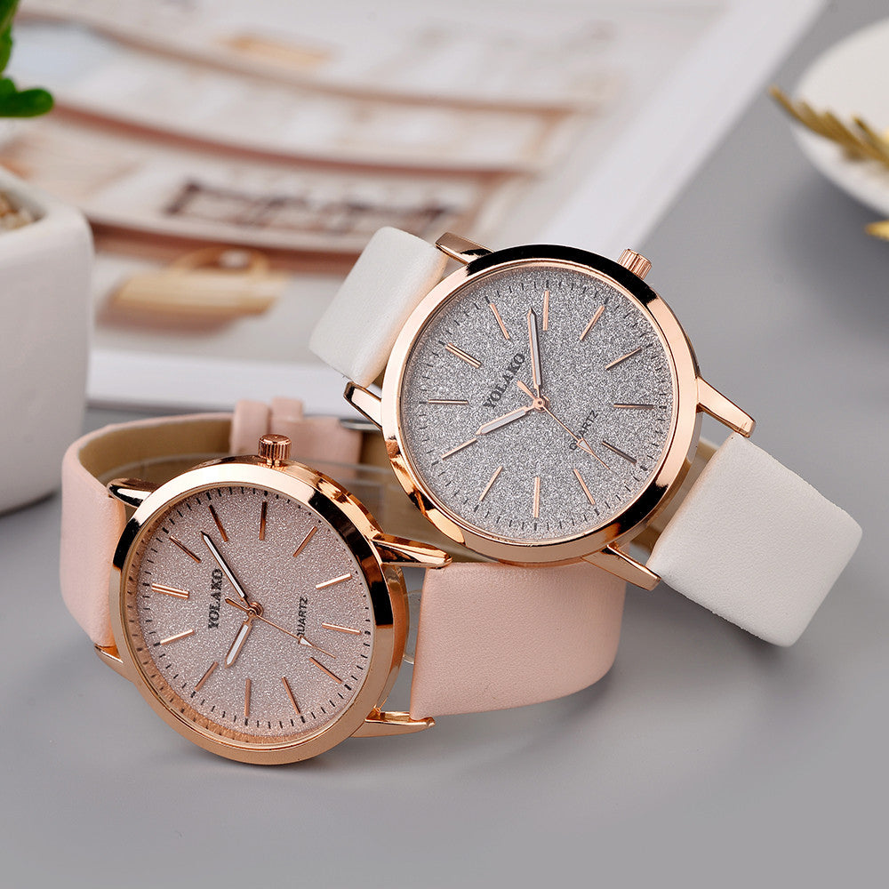 YOLAKO Fashion Elegant Women Luxurious Bracelet Women's Casual Quartz Leather Band Starry Sky Watch Analog Wrist Watch @5