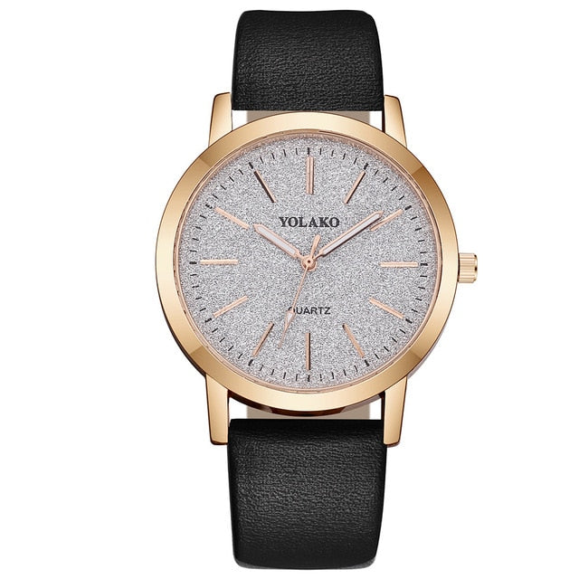 YOLAKO Fashion Elegant Women Luxurious Bracelet Women's Casual Quartz Leather Band Starry Sky Watch Analog Wrist Watch @5
