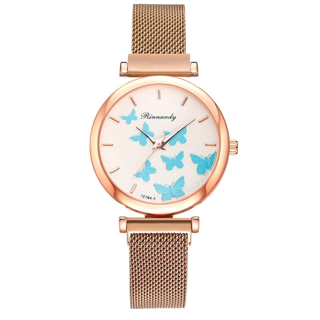 5PCS Watch With Bracelet Luxury Women's Wristwatch Fashion Bangle Ladies Dress Wrist Watch Elegante Clock Gift Relogio