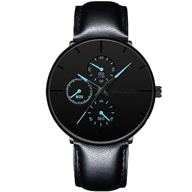 Fashion Mens Business Black Watches Luxury Stainless Steel Ultra Thin Mesh Belt Quartz Men Wrist Watch Casual Classic Male Watch