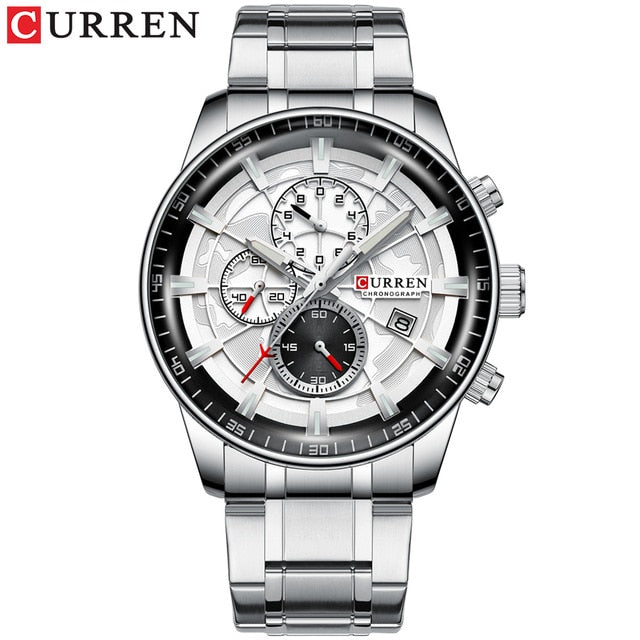 New CURREN Brand Men Watches Chronograph Quartz Watch Men Stainless Steel Waterproof Sports Clock Watches Business reloj hombre