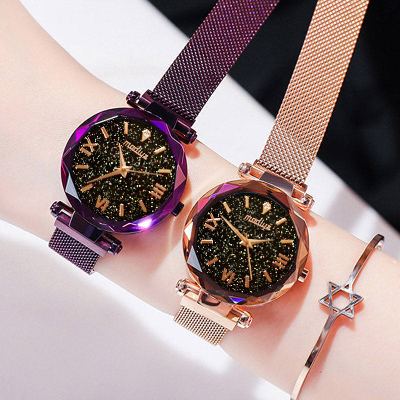 Hot Luxury Women Watches Magnetic Starry Sky Female Clock Quartz Wristwatch Fashion Ladies Dress Bracelet Dropshipping