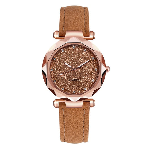 Ladies fashion Korean Rhinestone Rose Gold Quartz Watch Female Belt Watch Relogio Feminino Watches Reloj Mujer часы женские
