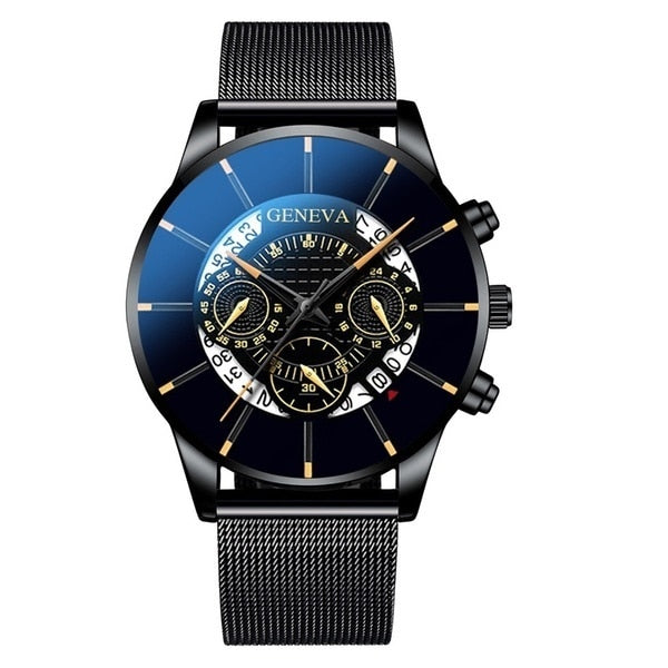 Geneva Fashion Simple Men Watches Stainless Steel Business Mens Clock Quartz Wrist Watches Reloj Hombre Relogio Masculino 2019