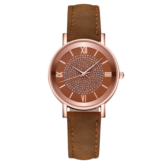 DUOBLA Luxury women watches Fashion quartz wristwatches Watch Women Leather Strap Stainless Steel Dial Casual Geneva Watch